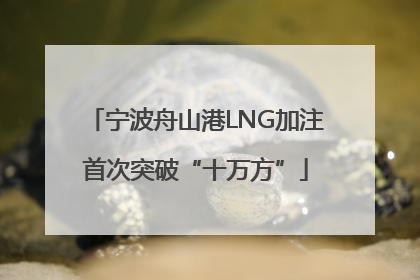 宁波舟山港LNG加注首次突破“十万方”